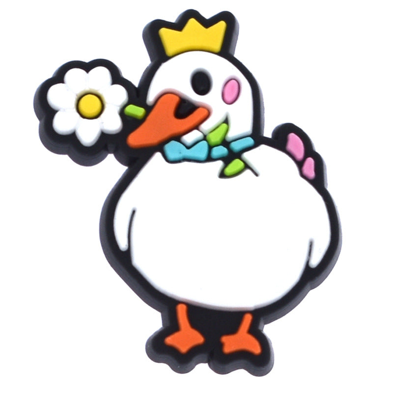 10Pcs Cute Baby Duck Cartoon DIY Ideas Series Charms - For Crocs Shoes EVA Bogg Bag Accessories