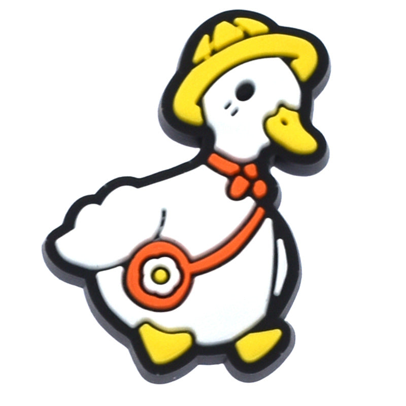 10Pcs Cute Baby Duck Cartoon DIY Ideas Series Charms - For Crocs Shoes EVA Bogg Bag Accessories
