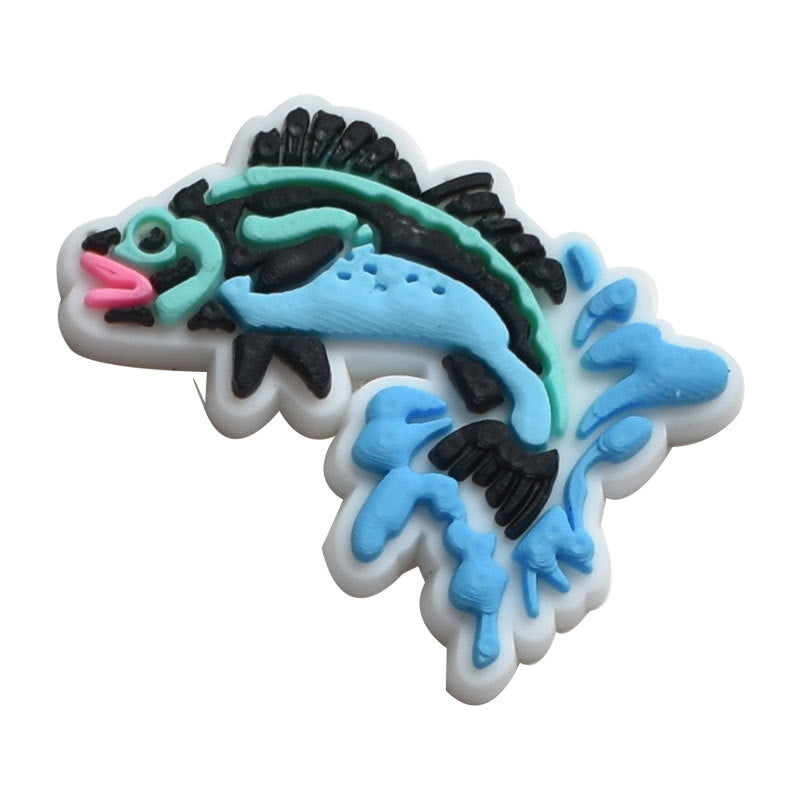 10Pcs Cute Cartoon Fish DIY Ideas Series Charms - For Crocs Shoes EVA Bogg Bag Accessories