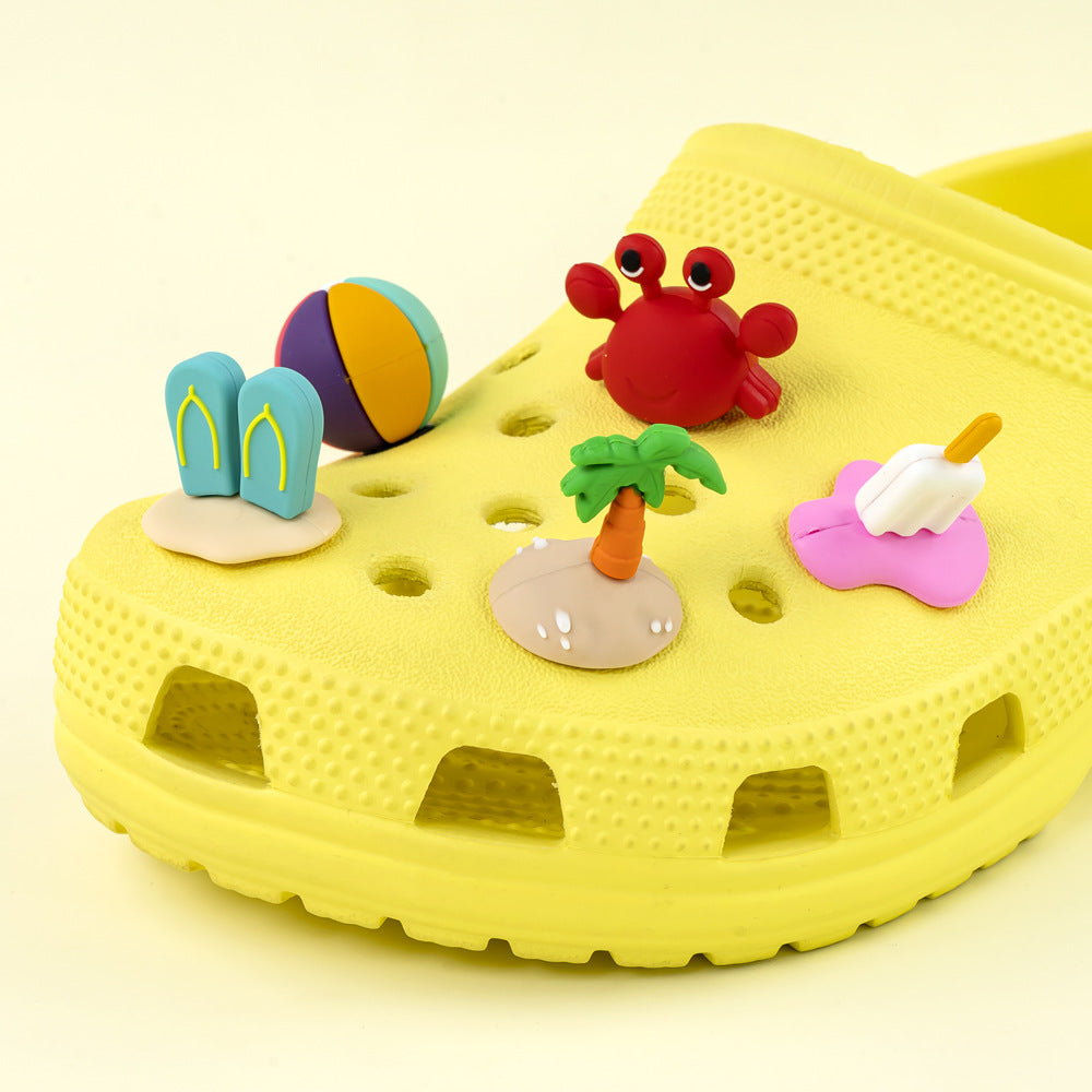 3D Hawaii DIY Ideas Series Charms - For Crocs Shoes EVA Bogg Bag Accessories