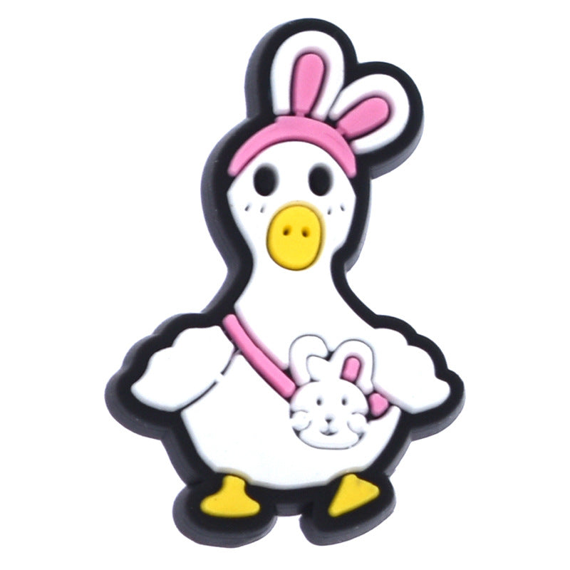 10Pcs Cute Baby Duck Cartoon DIY Ideas Series Charms - For Crocs Shoes EVA Bogg Bag Accessories