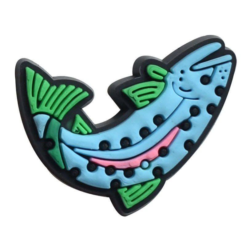 10Pcs Cute Cartoon Fish DIY Ideas Series Charms - For Crocs Shoes EVA Bogg Bag Accessories