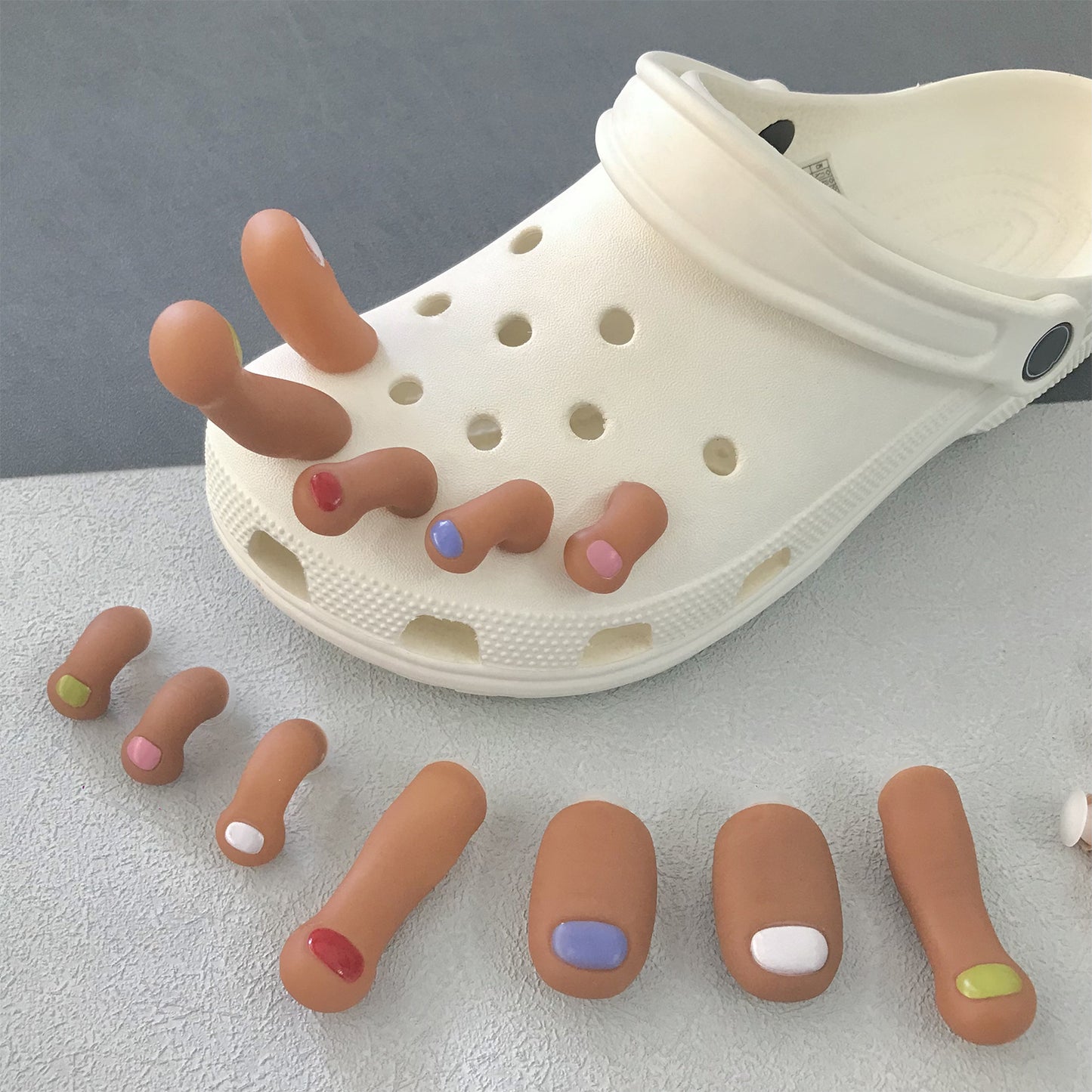 3D Toe DIY Ideas Series Charms - For Crocs Shoes EVA Bogg Bag Accessories