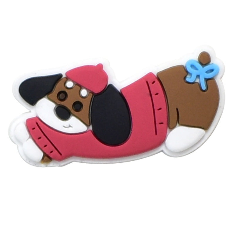 10pcs Cute Puppy DIY Ideas Series Charms - For Crocs Shoes EVA Bogg Bag Accessories