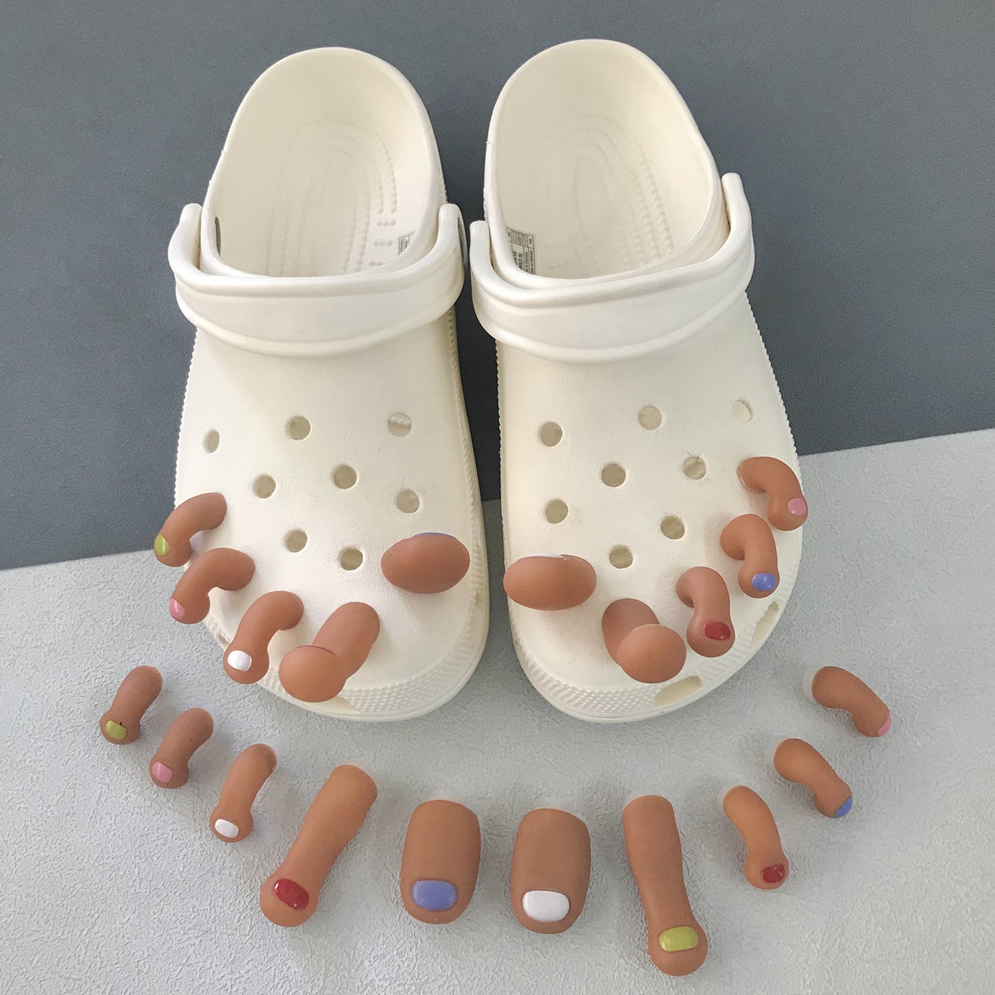 3D Toe DIY Ideas Series Charms - For Crocs Shoes EVA Bogg Bag Accessories