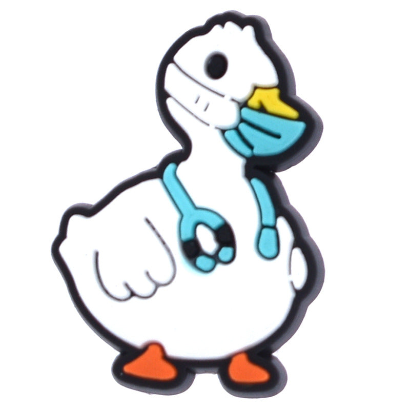 10Pcs Cute Baby Duck Cartoon DIY Ideas Series Charms - For Crocs Shoes EVA Bogg Bag Accessories