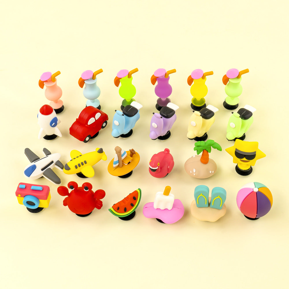 3D Hawaii DIY Ideas Series Charms - For Crocs Shoes EVA Bogg Bag Accessories