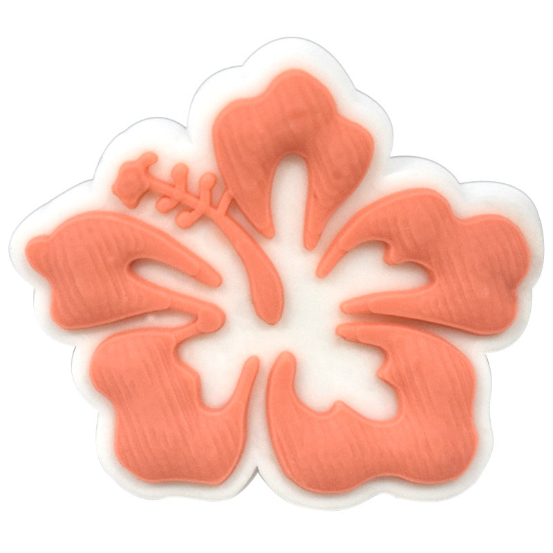 10Pcs Cute Cartoon Monstera Deliciosa Hibiscus DIY Ideas Series Charms - For Crocs Shoes EVA Bogg Bag Accessories