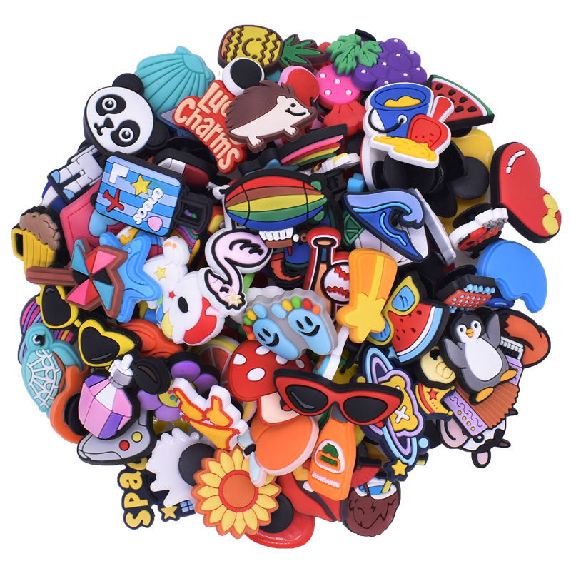 100PCS Cartoon DIY Ideas Series Charms - For Crocs Shoes EVA Bogg Bag Accessories