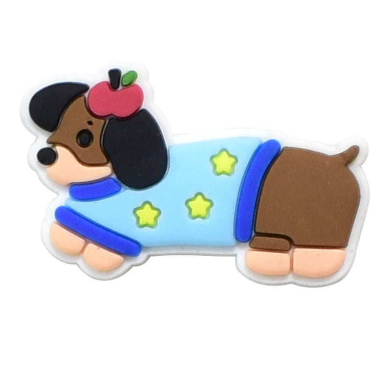 10pcs Cute Puppy DIY Ideas Series Charms - For Crocs Shoes EVA Bogg Bag Accessories
