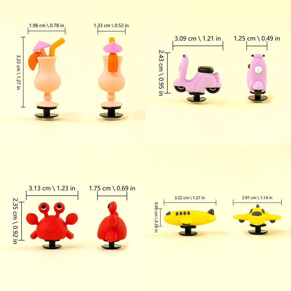 3D Hawaii DIY Ideas Series Charms - For Crocs Shoes EVA Bogg Bag Accessories