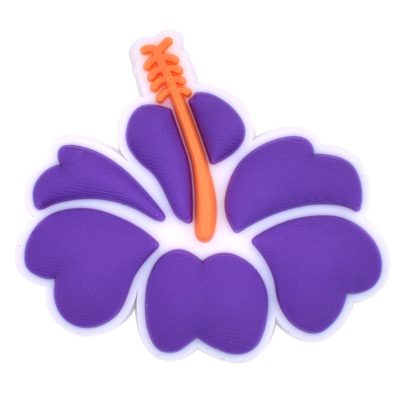 10Pcs Cute Cartoon Monstera Deliciosa Hibiscus DIY Ideas Series Charms - For Crocs Shoes EVA Bogg Bag Accessories