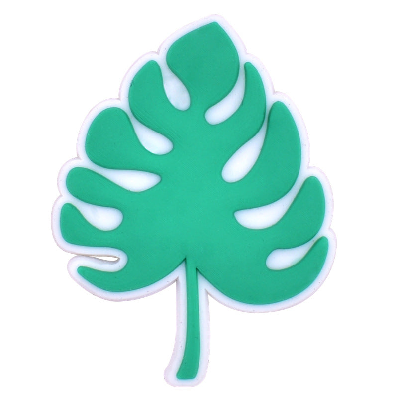 10Pcs Cute Cartoon Monstera Deliciosa Hibiscus DIY Ideas Series Charms - For Crocs Shoes EVA Bogg Bag Accessories