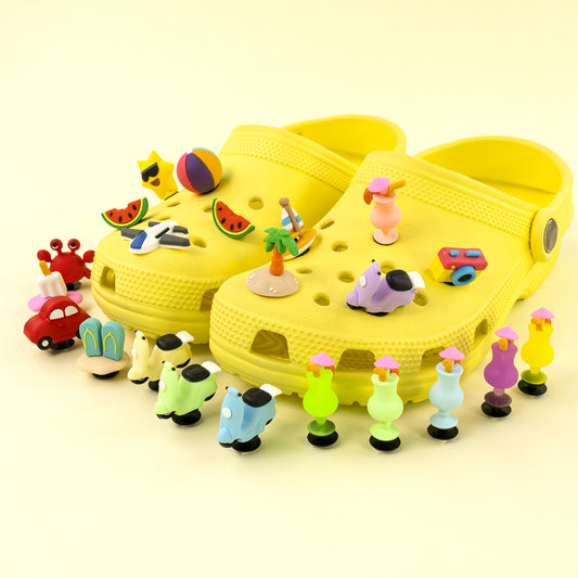 3D Hawaii DIY Ideas Series Charms - For Crocs Shoes EVA Bogg Bag Accessories