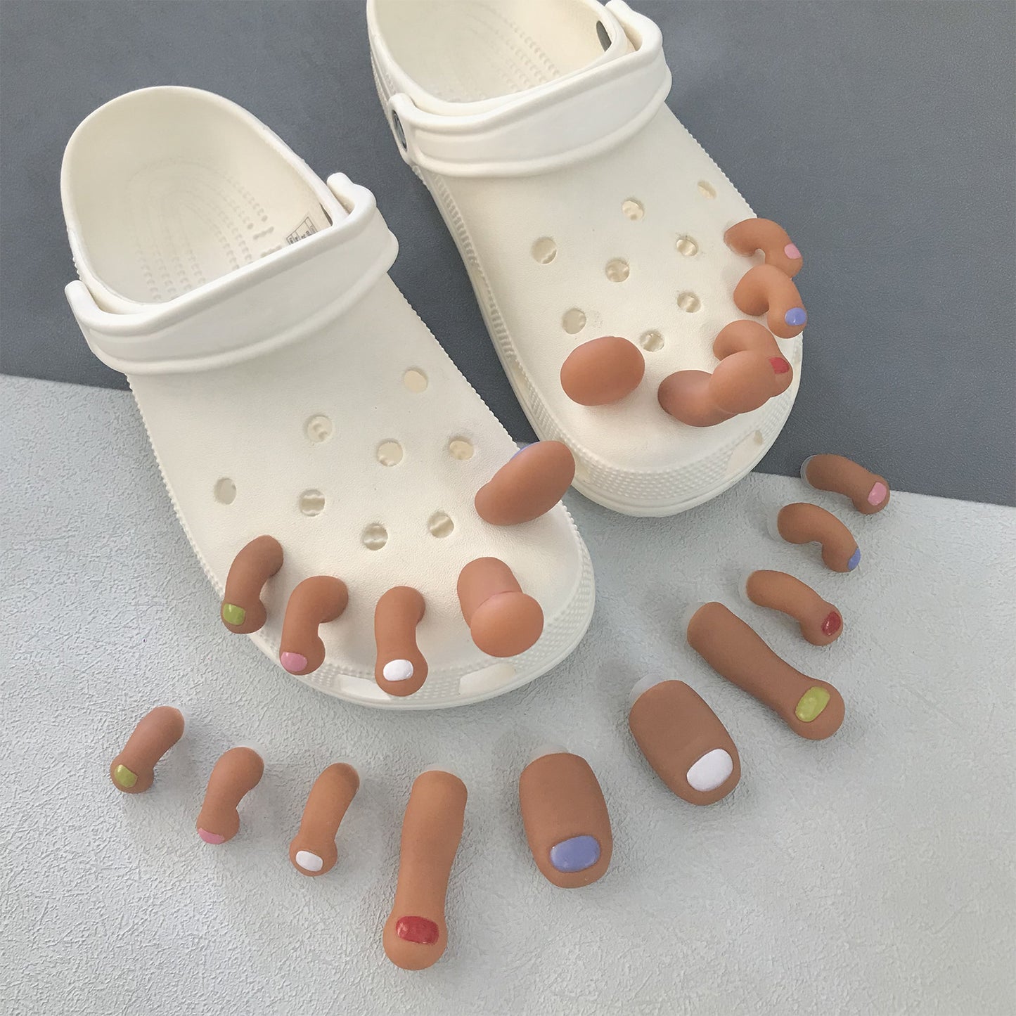 3D Toe DIY Ideas Series Charms - For Crocs Shoes EVA Bogg Bag Accessories