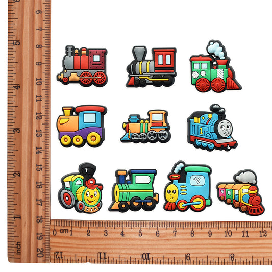 10Pcs Cute CartoonThomas the Tank Engine DIY Ideas Series Charms - For Crocs Shoes EVA Bogg Bag Accessories