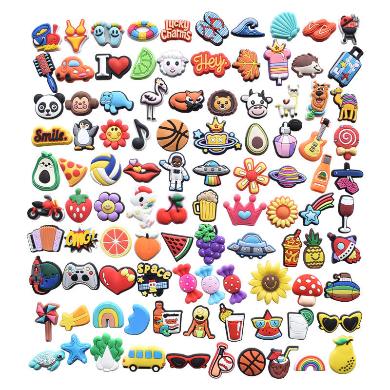 100PCS Cartoon DIY Ideas Series Charms - For Crocs Shoes EVA Bogg Bag Accessories