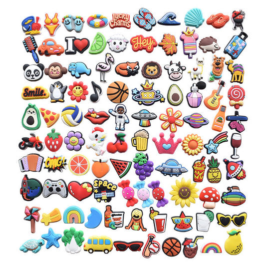 100PCS Cartoon DIY Ideas Series Charms - For Crocs Shoes EVA Bogg Bag Accessories
