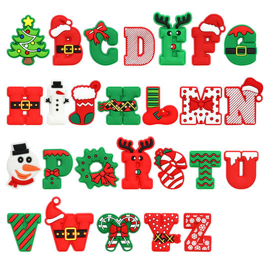 26pcs A-Z Letters Christmas Series Charms - EVA Bag Shoes Accessories