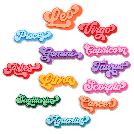 12pcs Constellation Series Charms - EVA Bag Shoes Accessories
