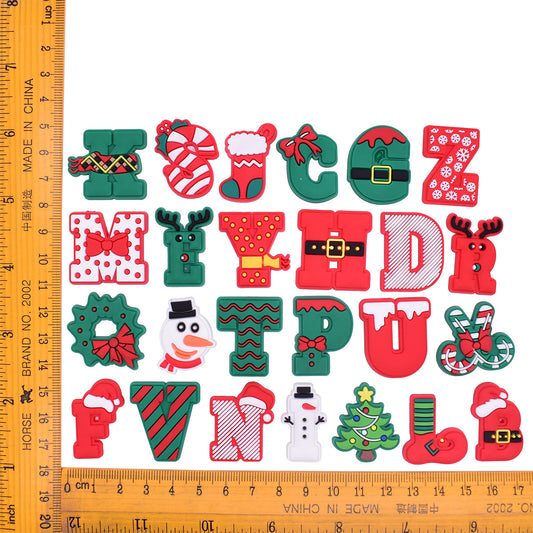 26pcs A-Z Letters Christmas Series Charms - EVA Bag Shoes Accessories
